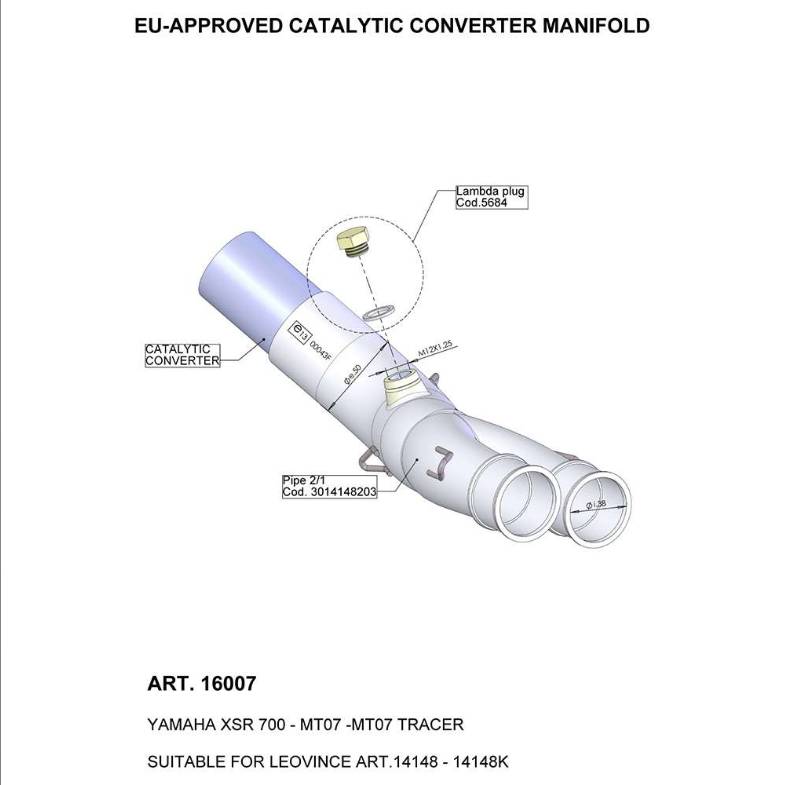 Catalytic converter manifold - UnderBody - Exhaust - Catalyst - LEOVINCE